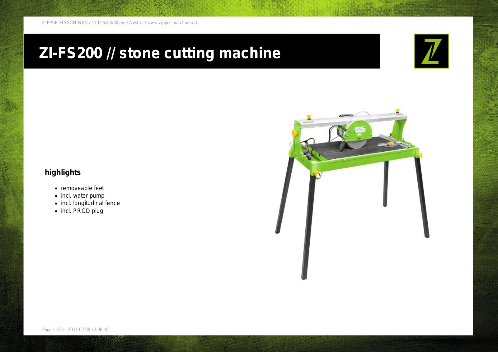 Zipper FS200 User guide - ManualMachine.com