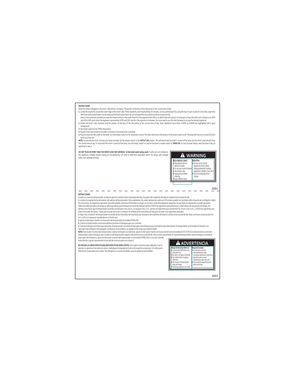 GE PlugIn 15153 Owner's Manual