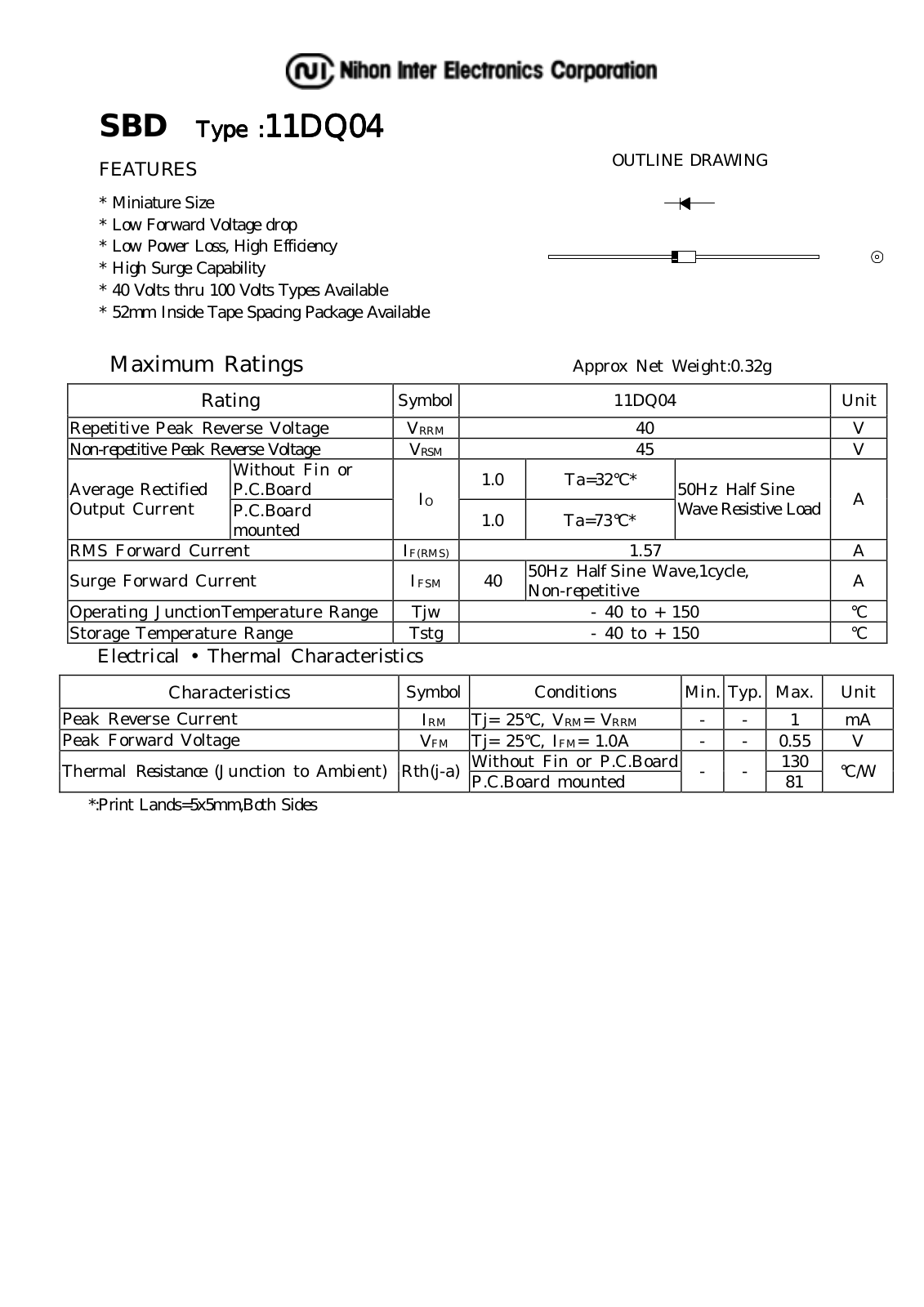 NIHON 11DQ04 Datasheet