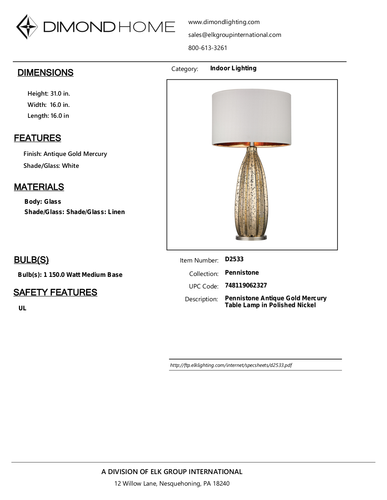 ELK Home D2533 User Manual