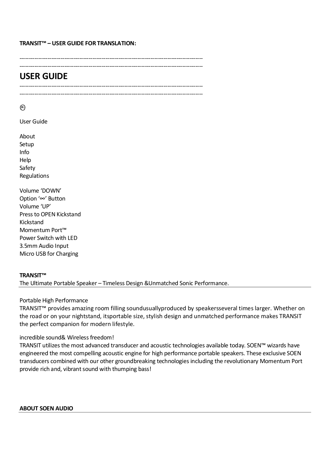 Strata Audio 0AK1 User Manual