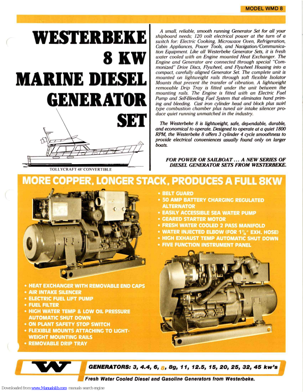 Westerbeke WMD 8, WMD8.0-614, WMD8.0-634, WMD6.0-514, WMD6.0-534 Specification - ManualMachine.com