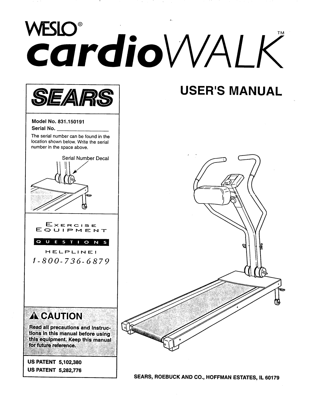 Weslo 831.150191 Owner's Manual