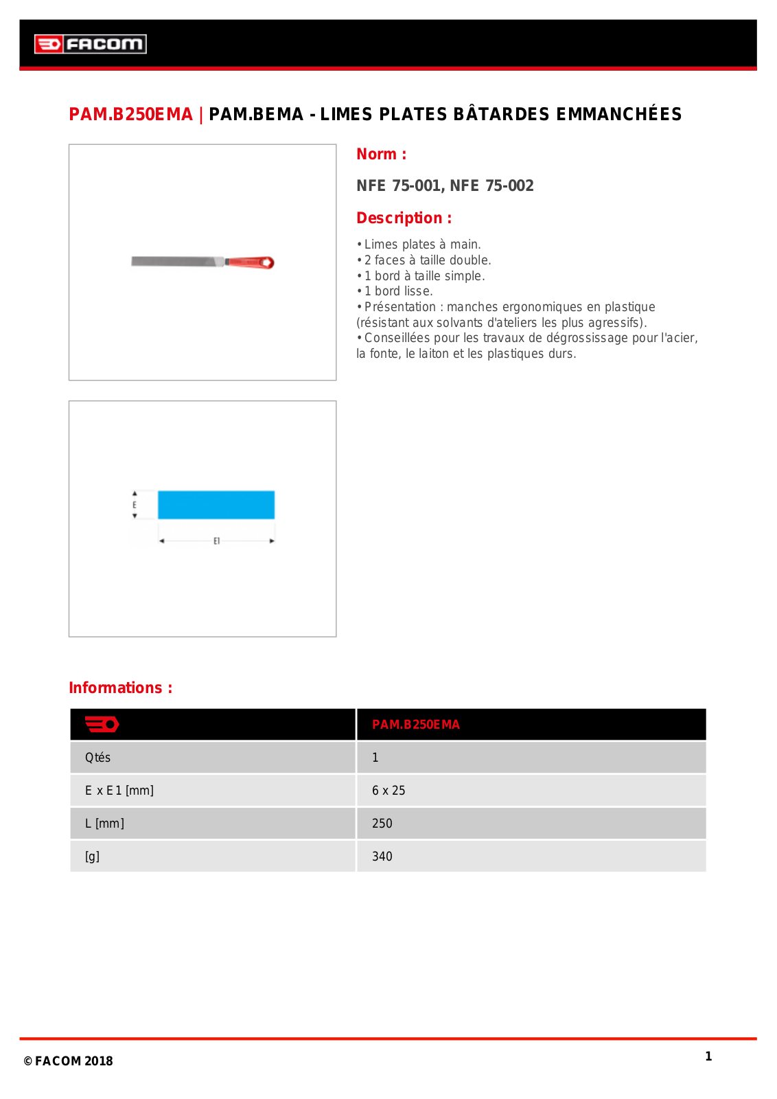 Facom PAM.B250EMA Specification - ManualMachine.com