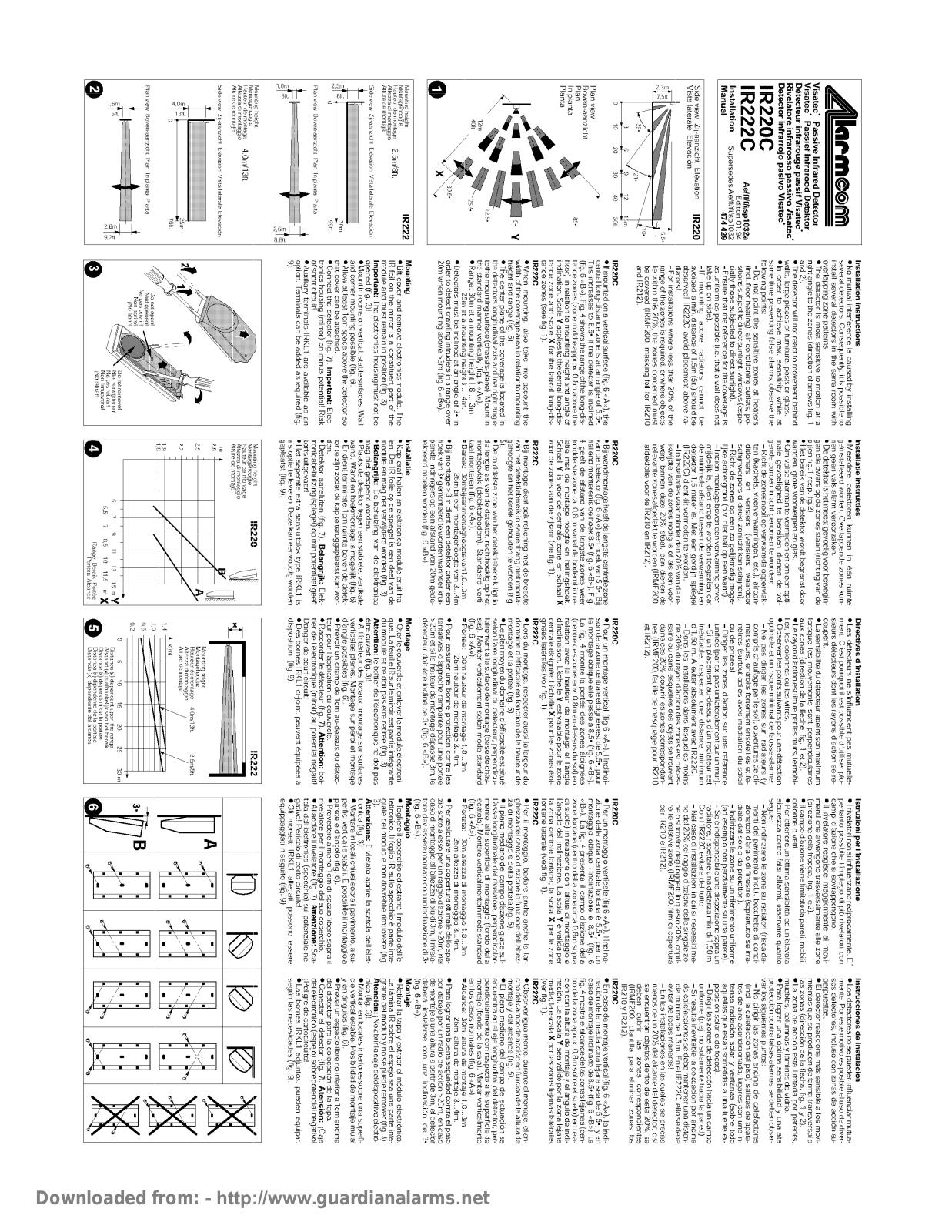 Alarmcom IR222C, IR220C User Manual