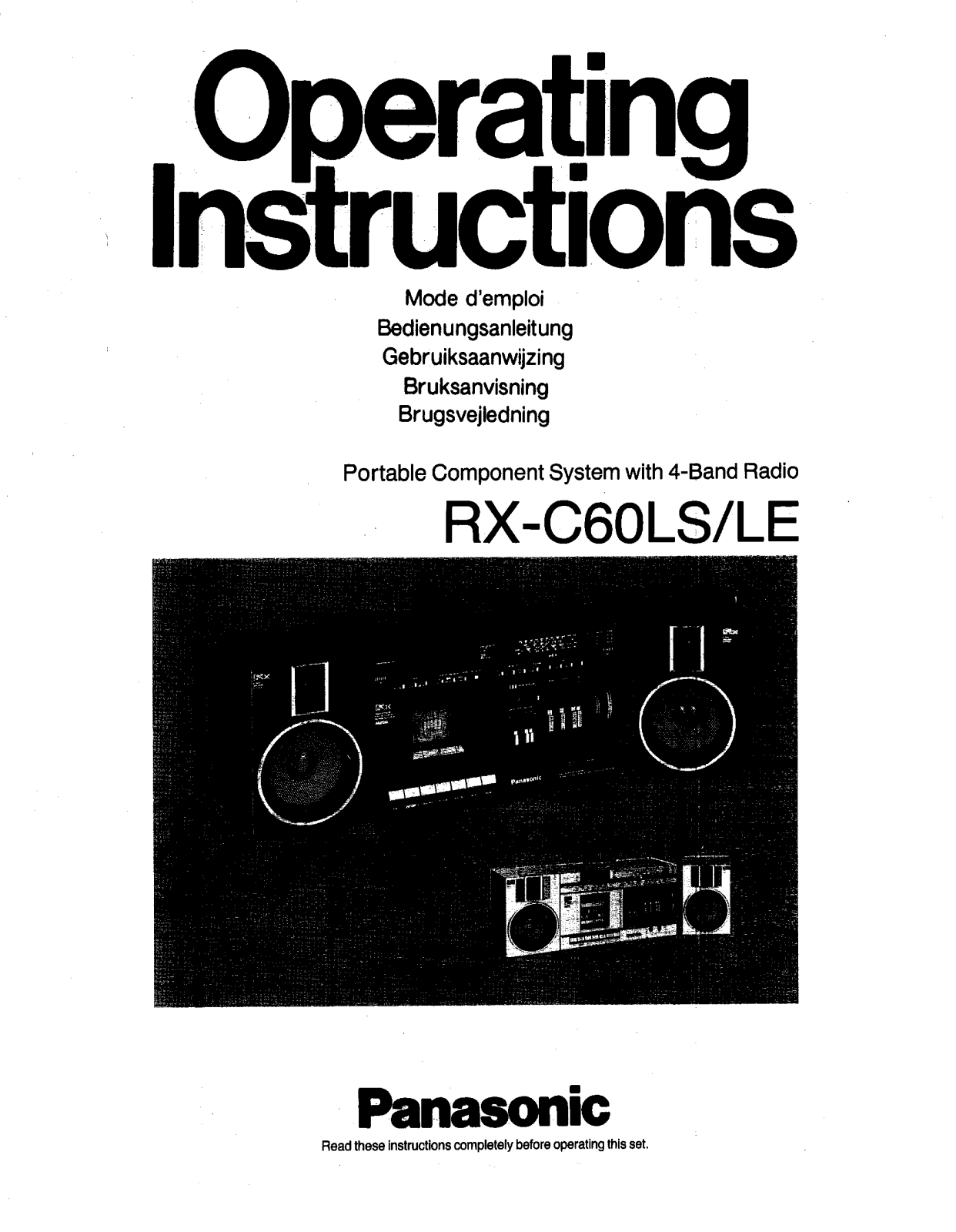 Panasonic RX-C60 User Manual