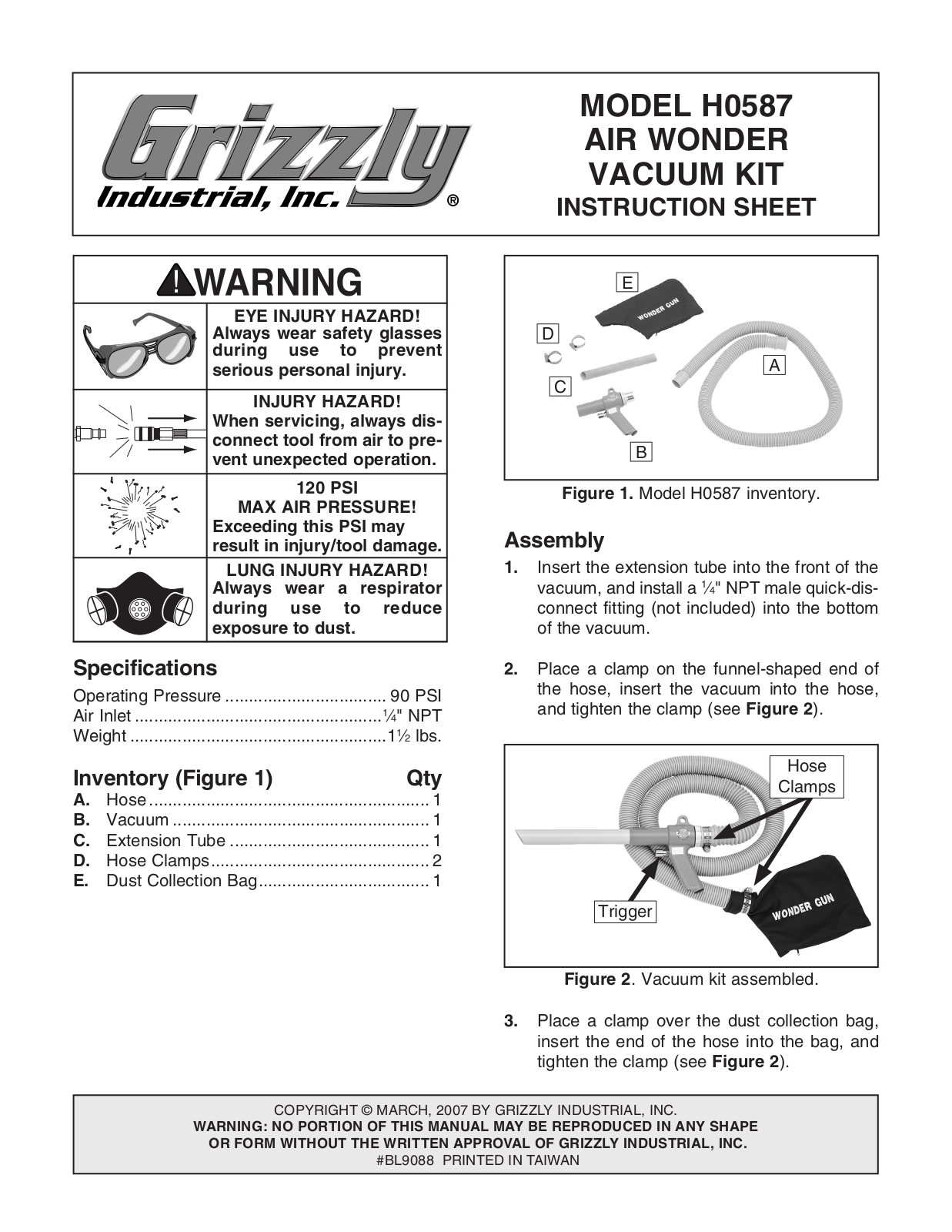 Grizzly H0587 User Manual