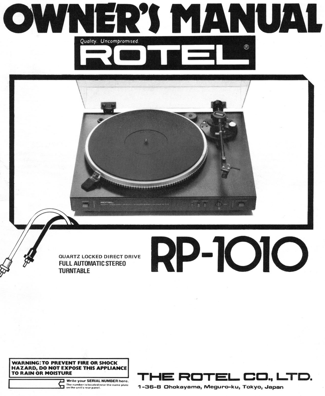 Rotel RP-1010 User Manual