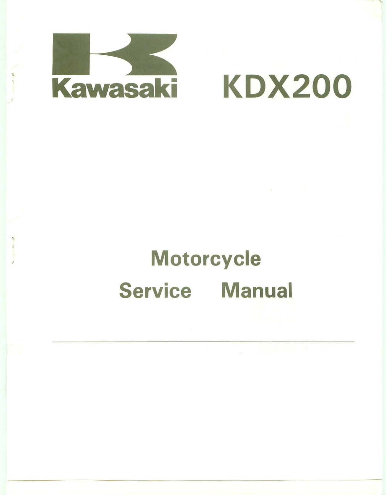 Kawasaki KDX200 User Manual