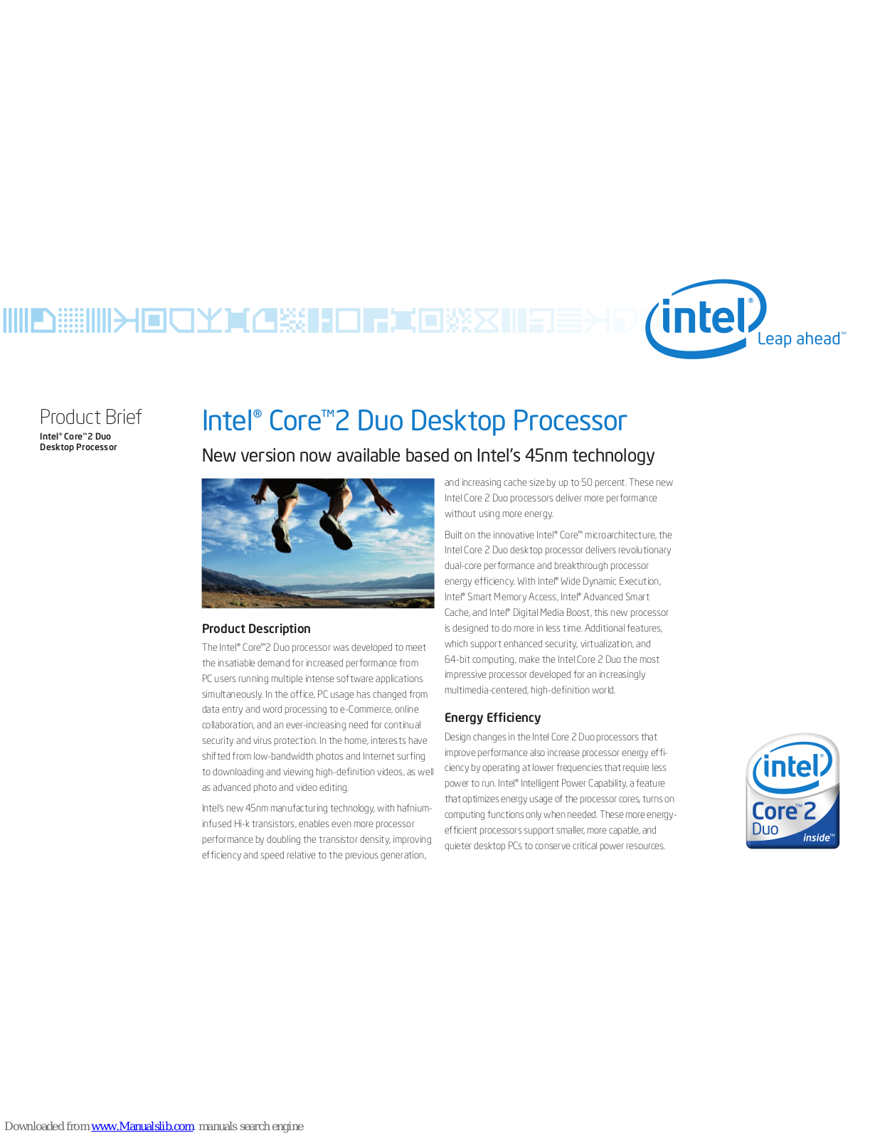 Intel E8000, E7000, E6000, E4000, Core 2 Duo E8000 Series Product Brief