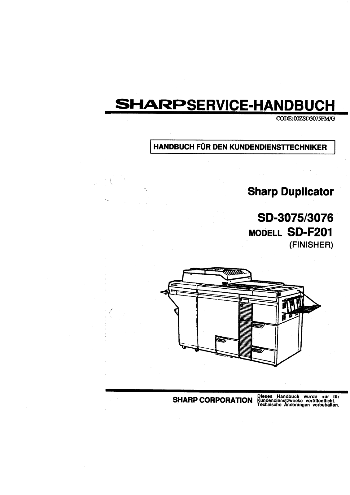 SHARP sd3075, sd3076 smd Service Manual