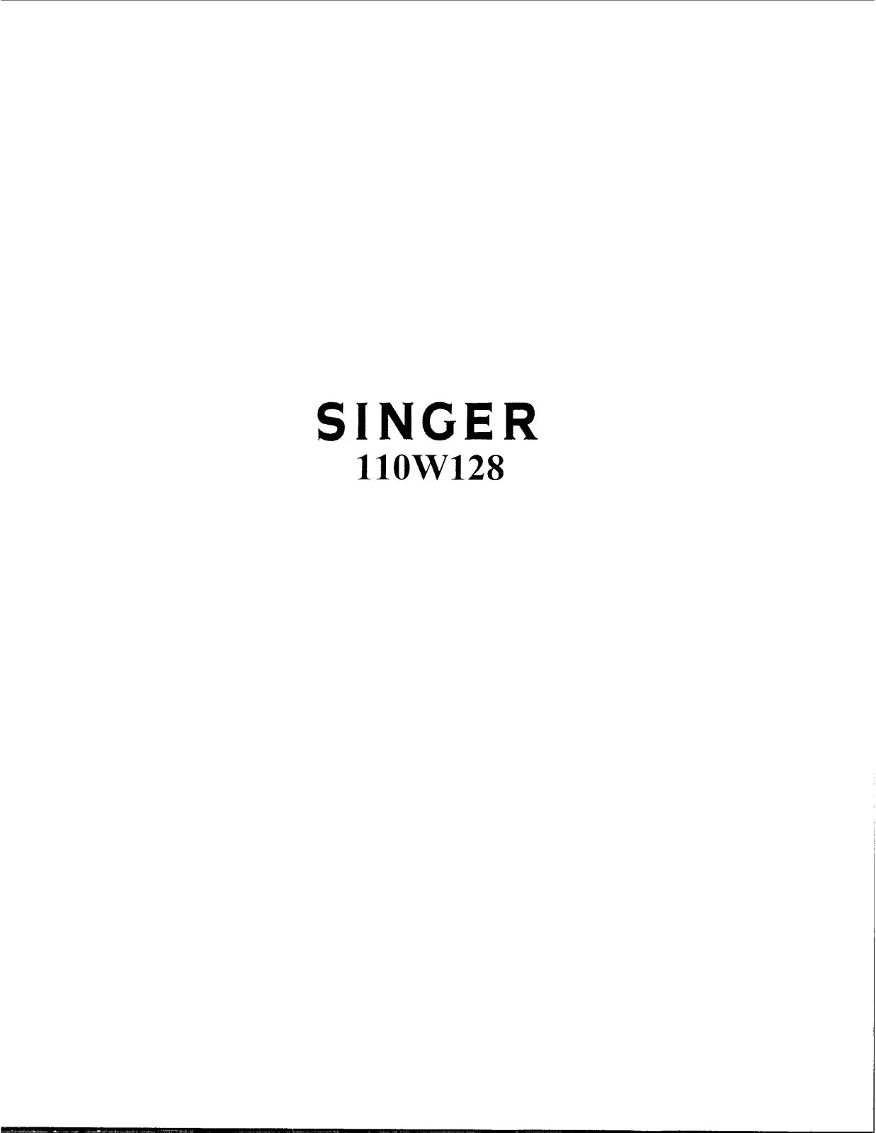 SINGER 110W128 Parts List