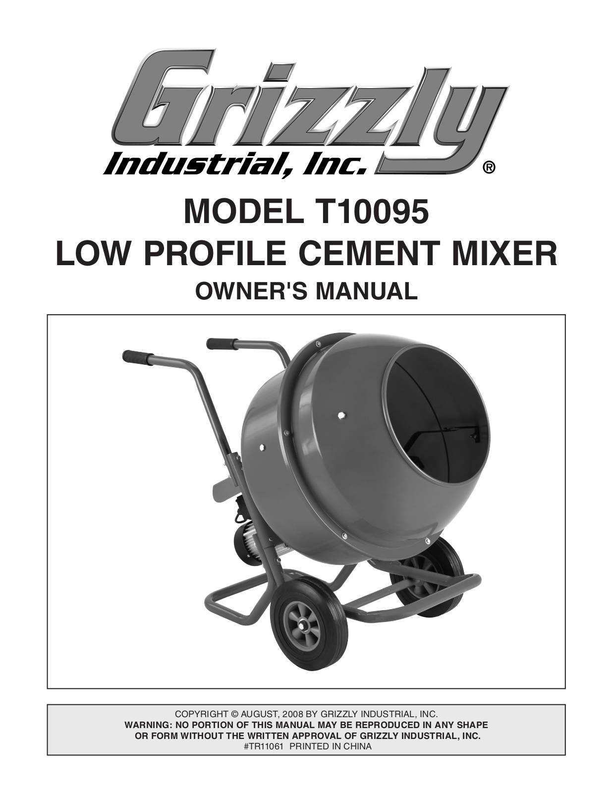 Grizzly T10095 User Manual