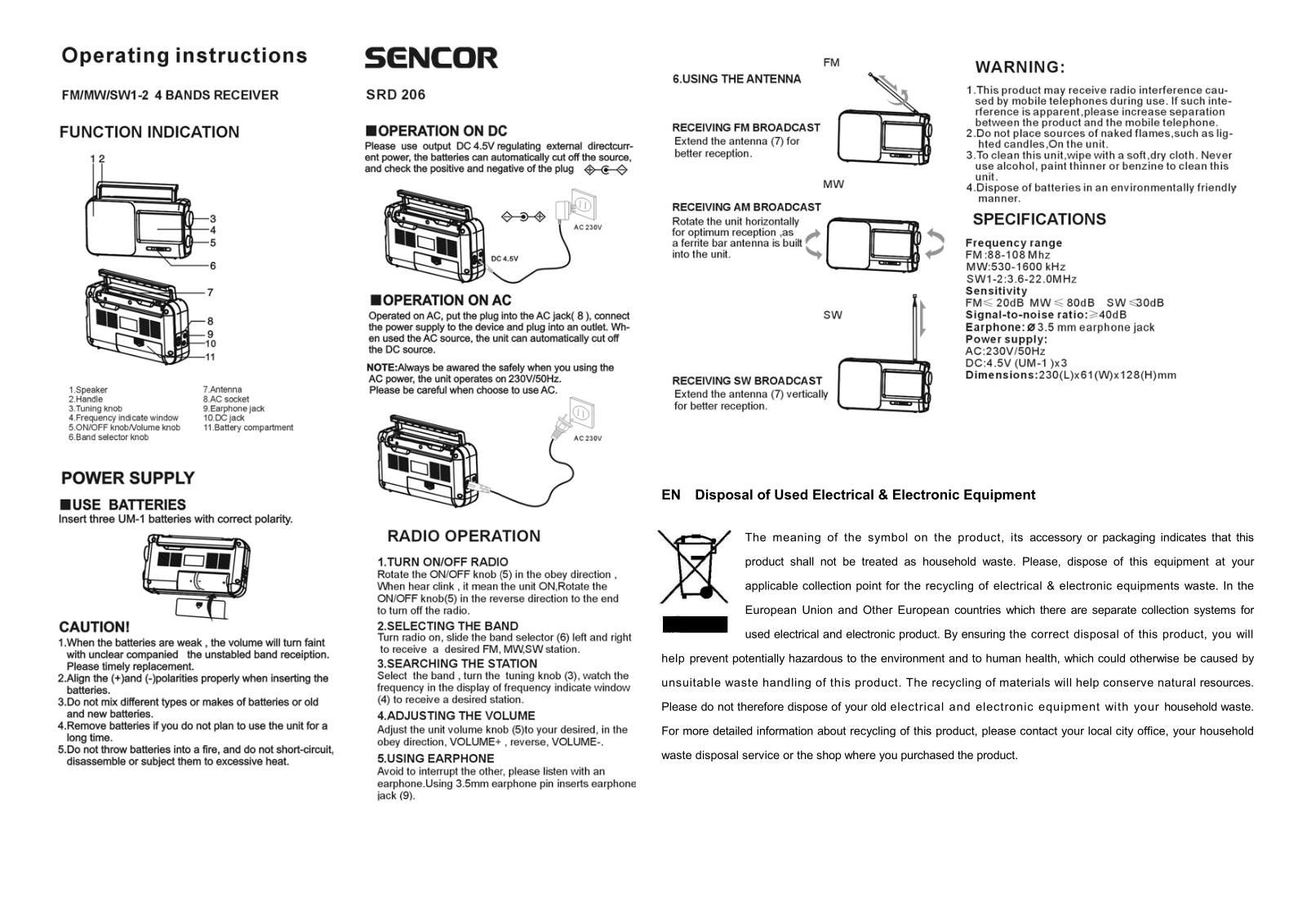 Sencor SRD 206 User Manual