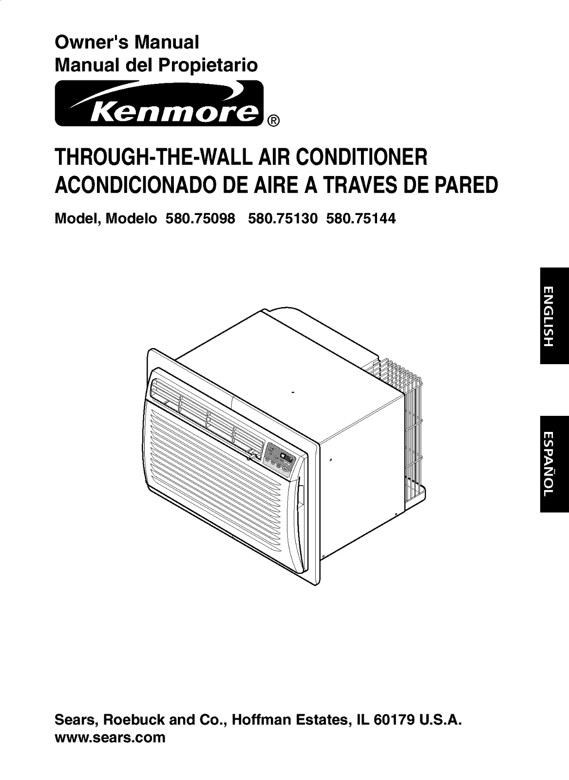 Kenmore 75130, 580.75144500, 580.75130500, 580.75098500 Owner's Manual
