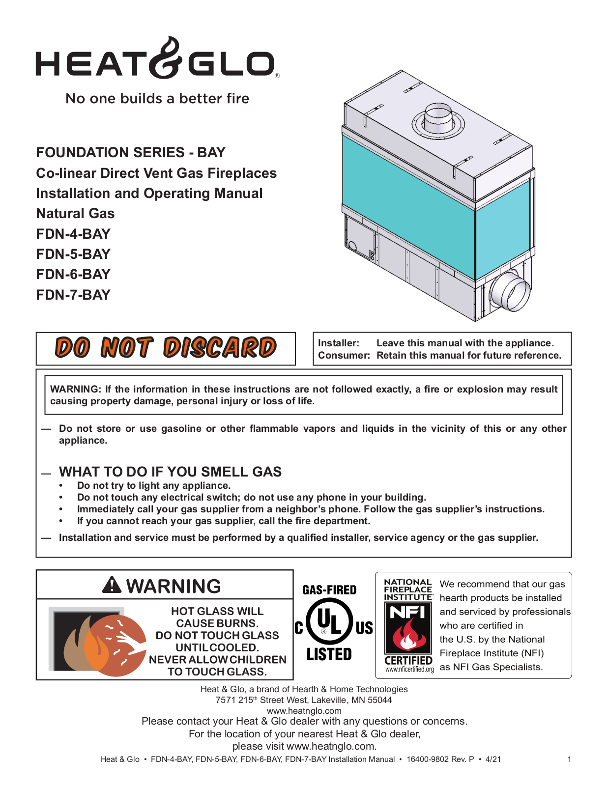 Heat Glo FDN-4-BAY, FDN-5-BAY, FDN-6-BAY, FDN-7-BAY Installation Manual