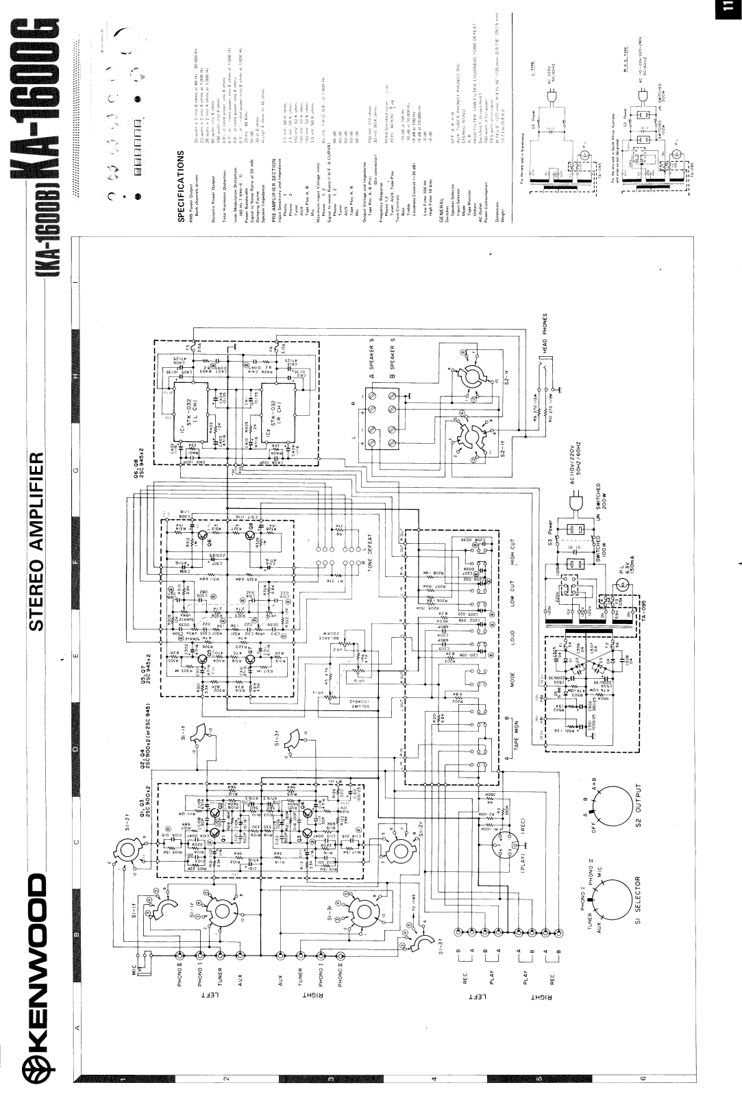 Kenwood KA-1600-G Schematic