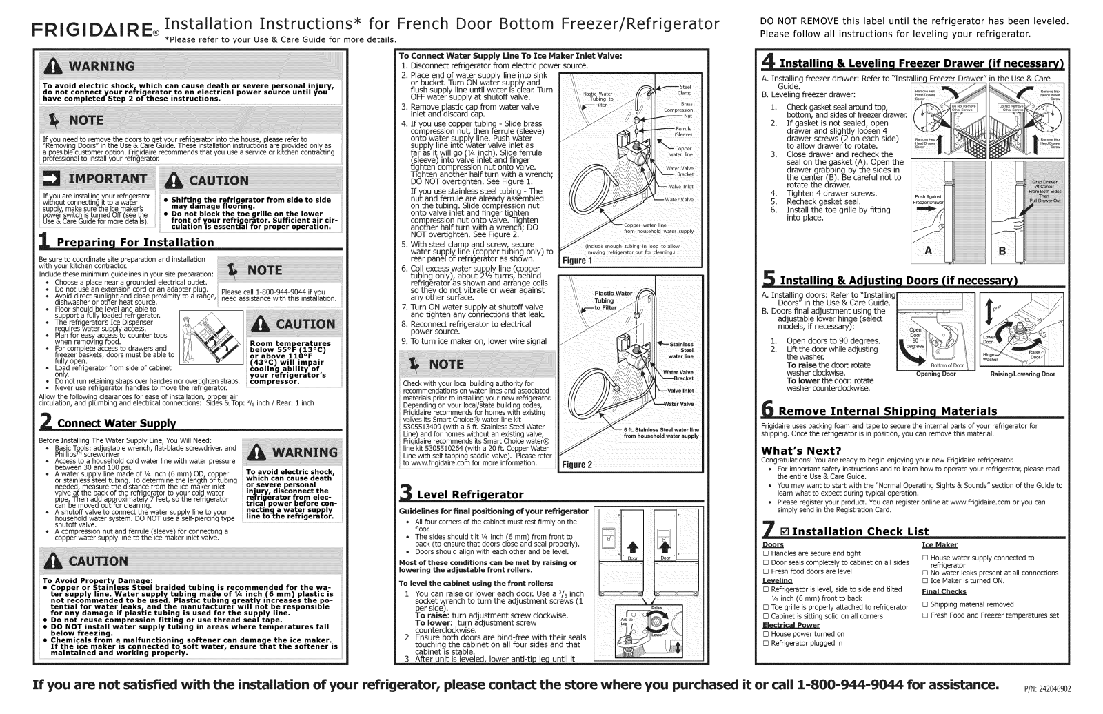 Frigidaire DGHF2360PF0, FGHB2844LFG, FGHB2866PE0, FGHB2866PE1, FGHB2866PE2 Installation Guide - ManualMachine.com