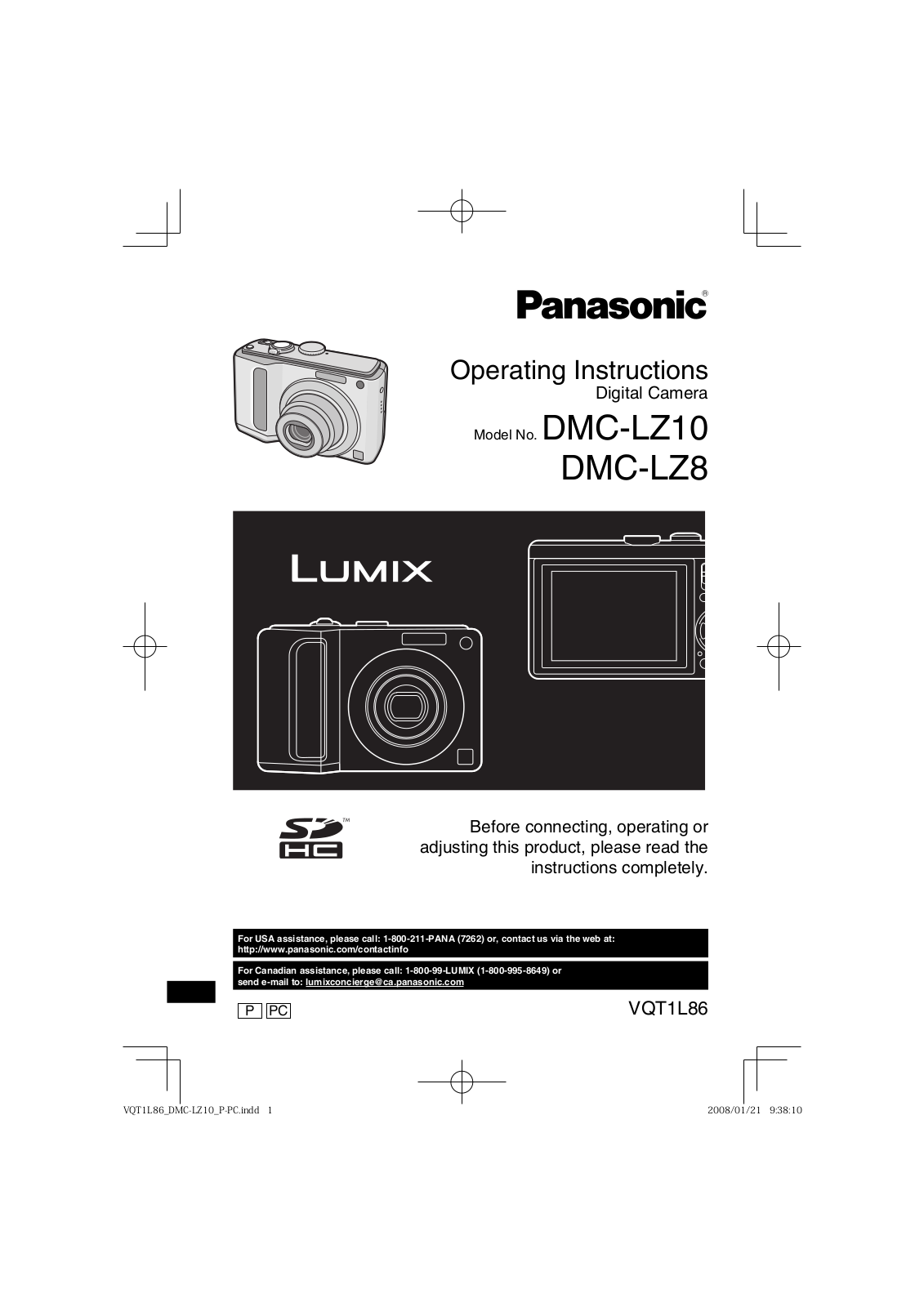 Panasonic DMC-LZ10, DMC-LZ8 Operating Instruction