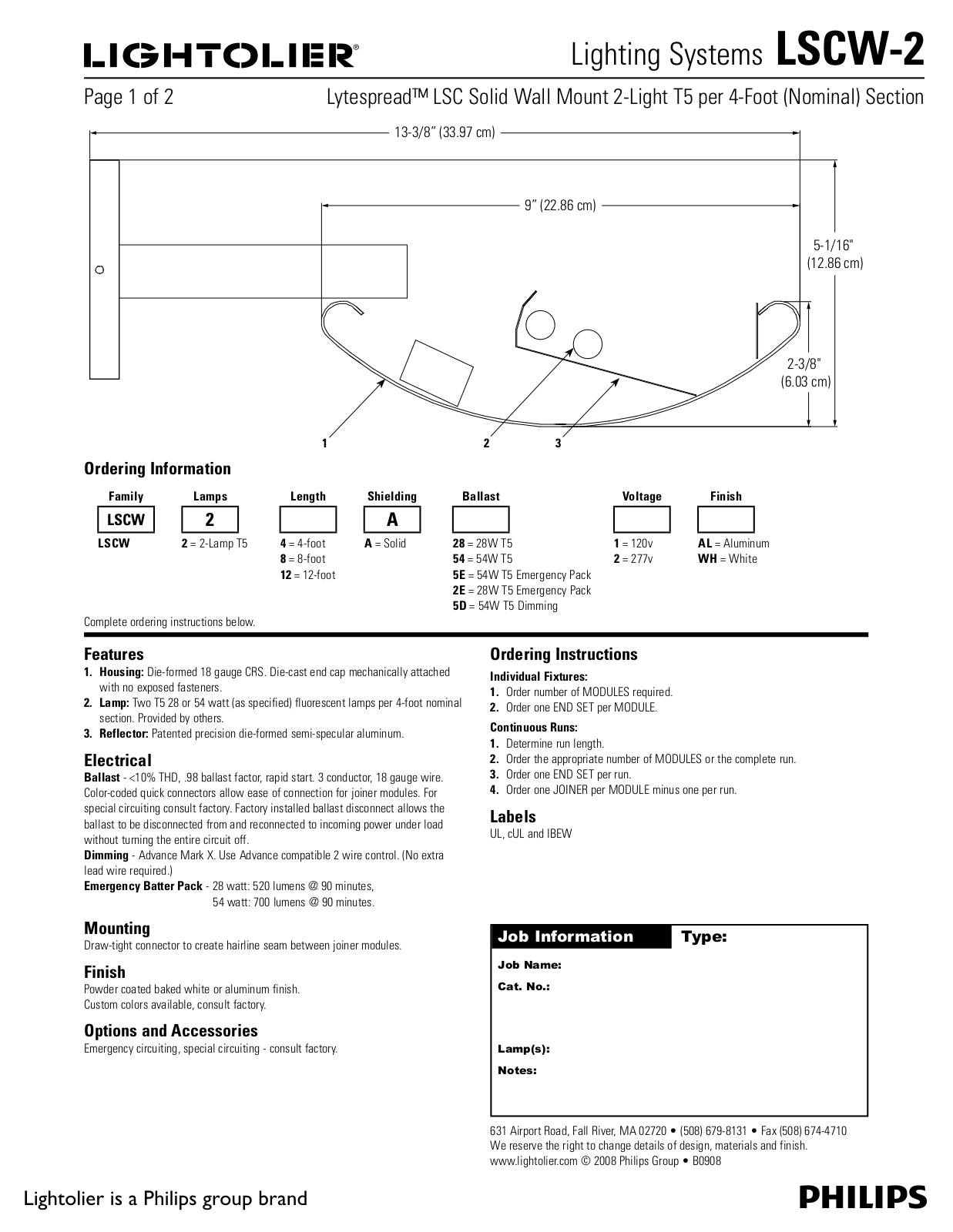 Lightolier LSCW-2 User Manual