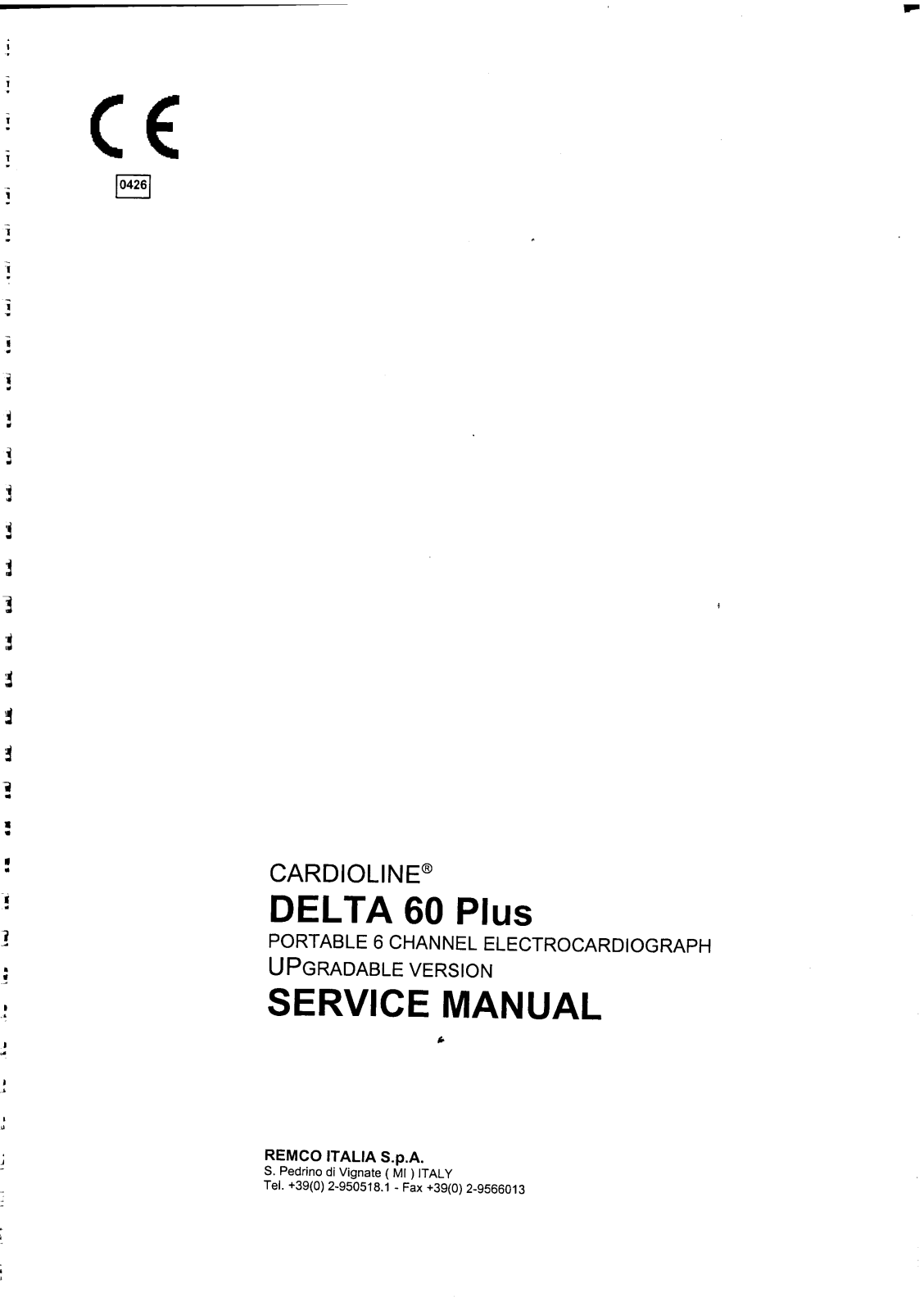 Cardioline Delta 60 Plus ECG Service Manual