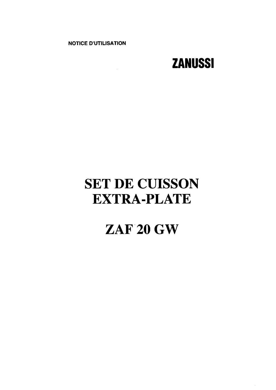 Zanussi ZAF20GW User Manual