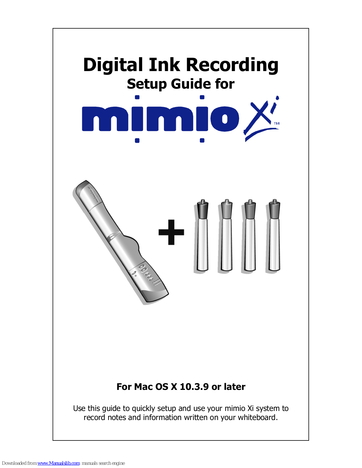 Mimio Digital Ink Recording Setup Manual