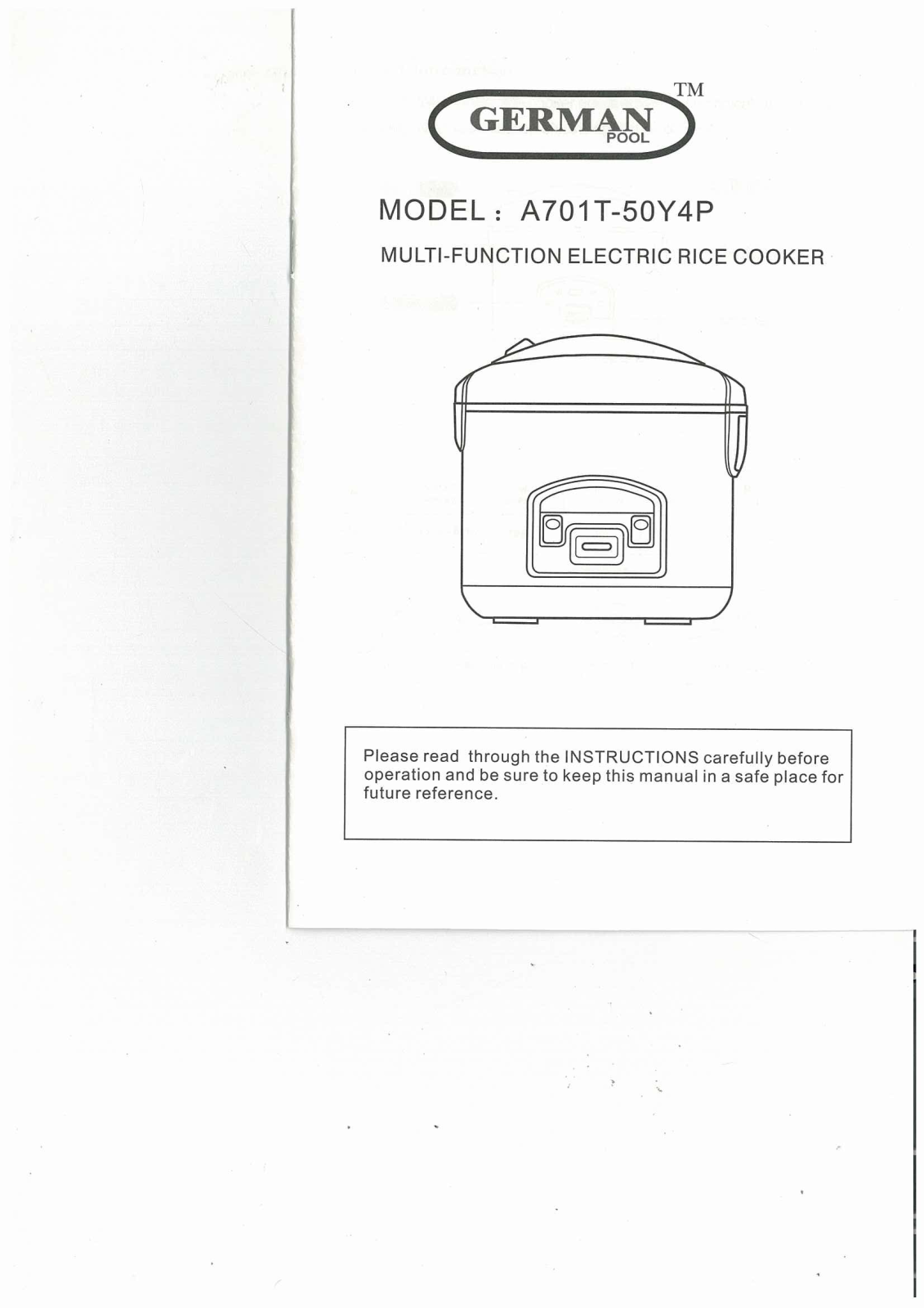 GERMAN POOL A701T-50Y4P User Manual