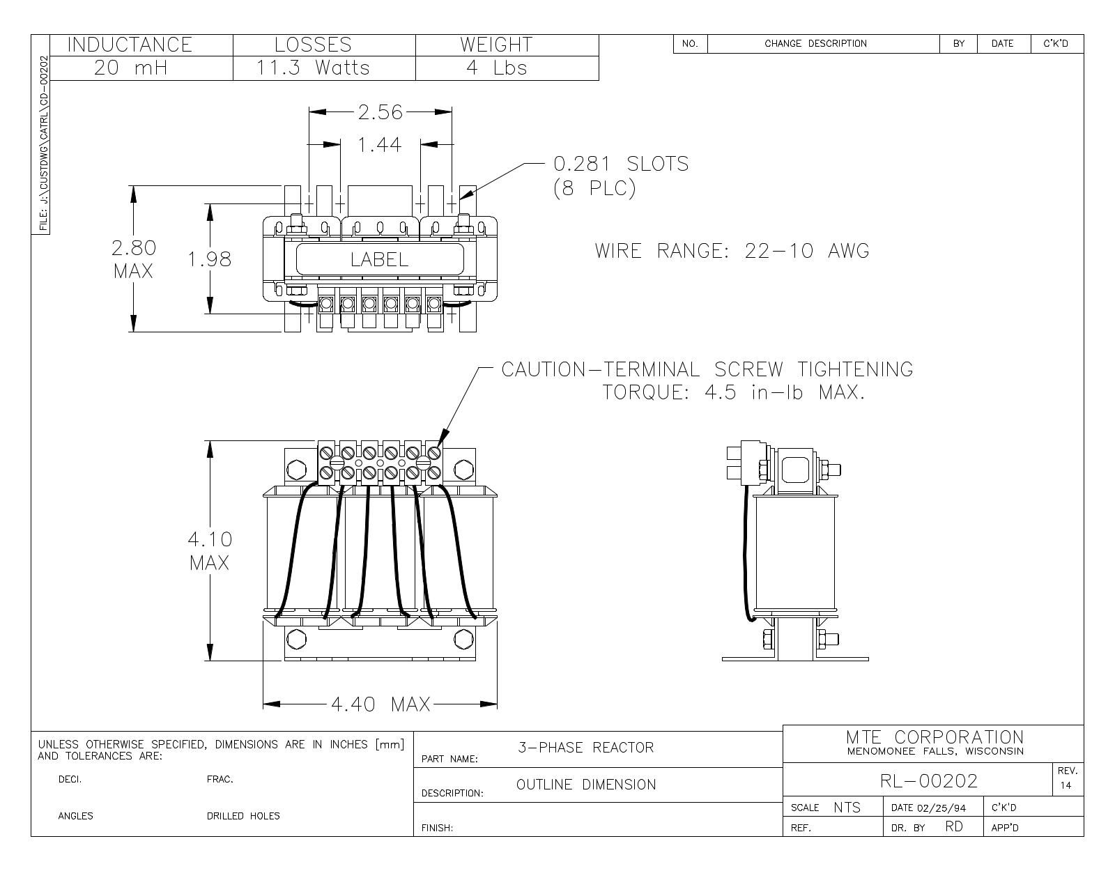 MTE RL-00202 CAD Drawings