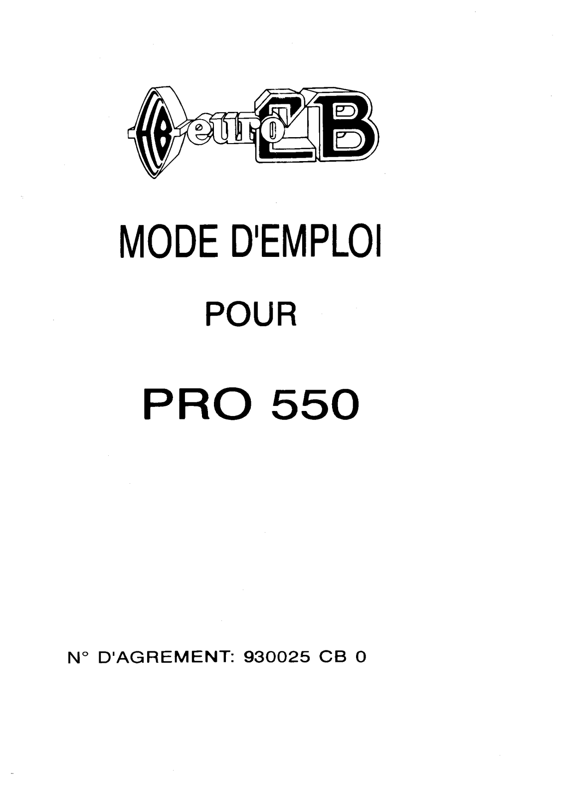 EURO CB PRO 550 User Manual