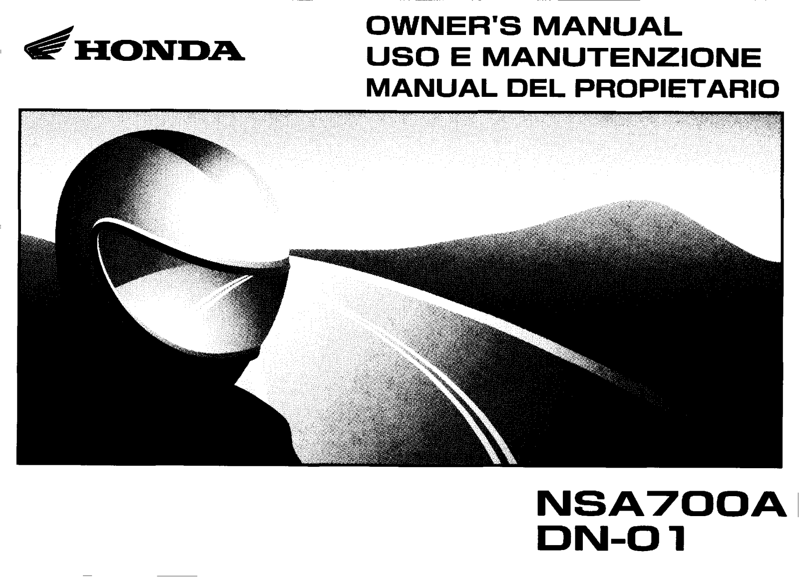 Honda NSA700ADN 2001 Owner's Manual