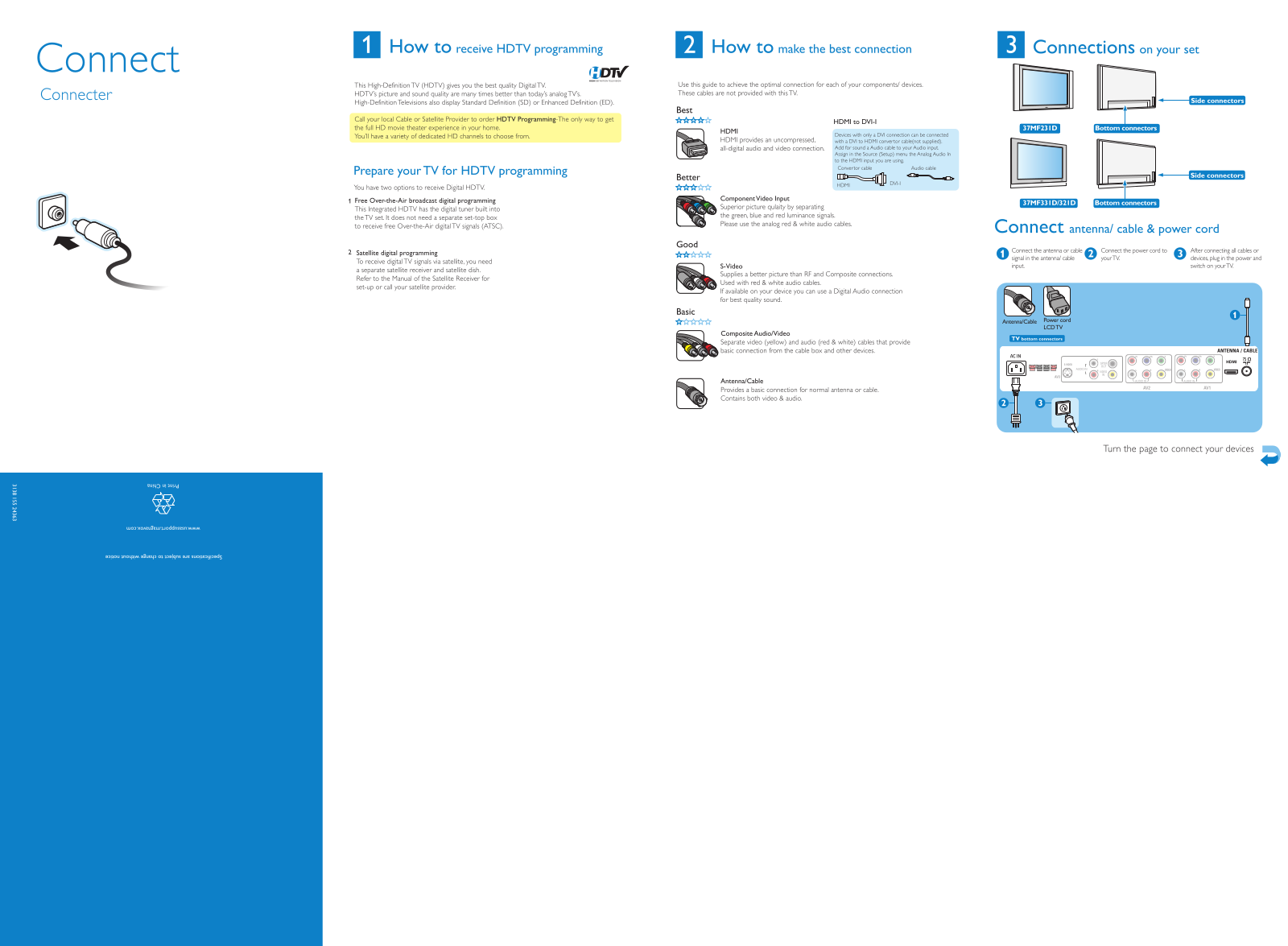 Philips 37MF231D, 37MF231D-37B, 37MF331D-37B Quick start guide