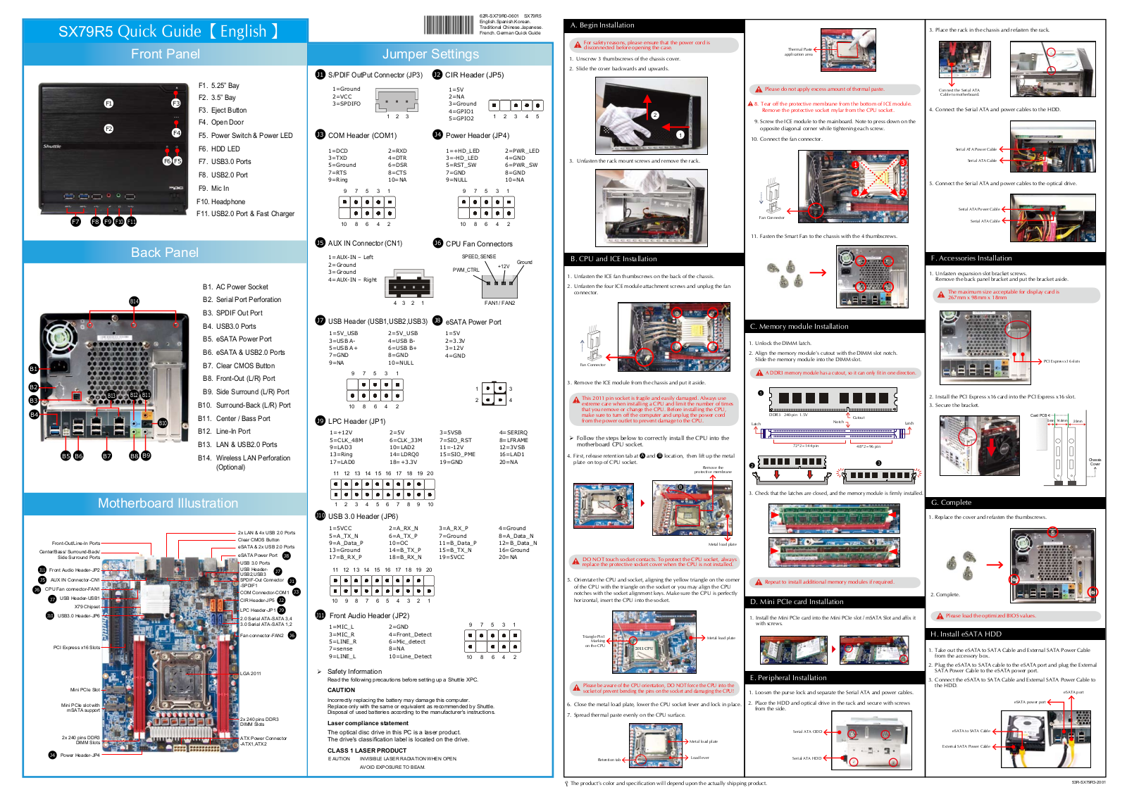 Shuttle SX79R5 Quick Start Manual