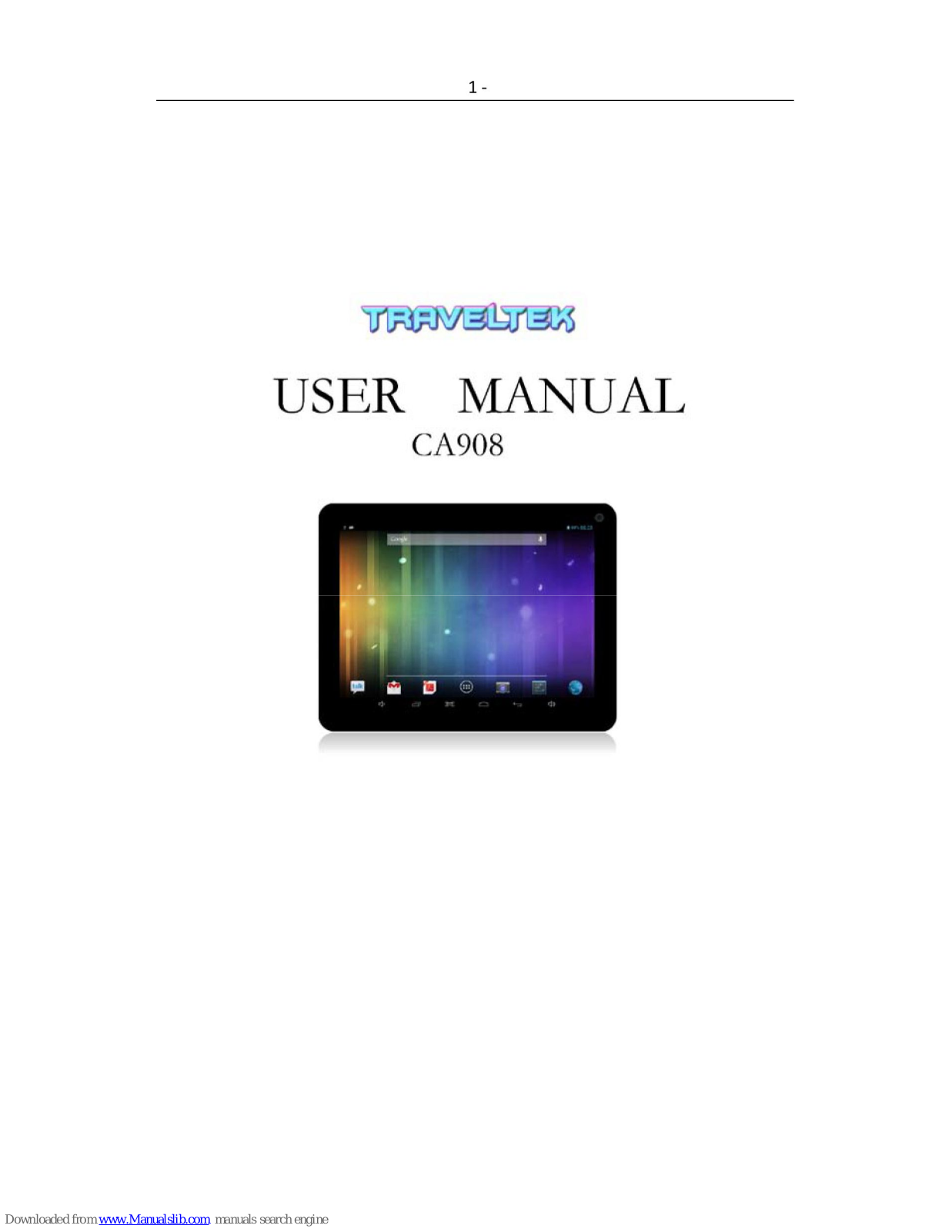 Traveltek CA908 User Manual