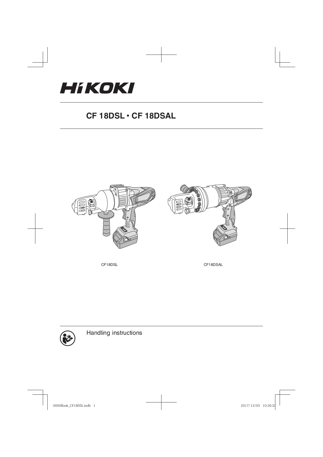 HIKOKI CF 18DSL, CF 18DSAL Handling Instructions Manual