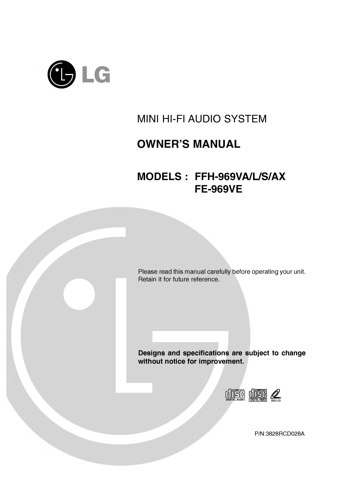 LG FFH-969VA User Manual