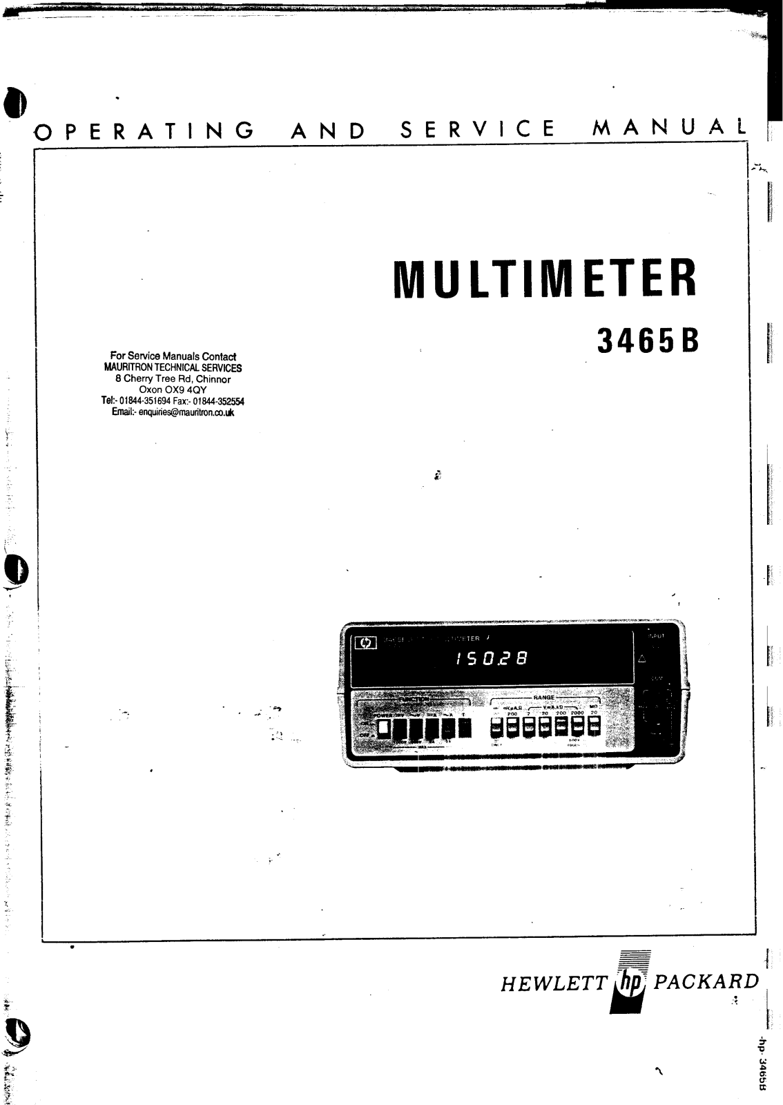 HP 3465b schematic