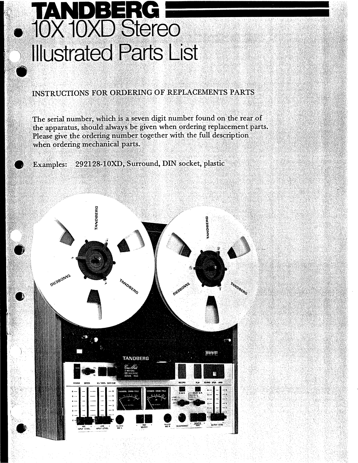 Tandberg 10-X Stereo, 10-XD Stereo Service manual