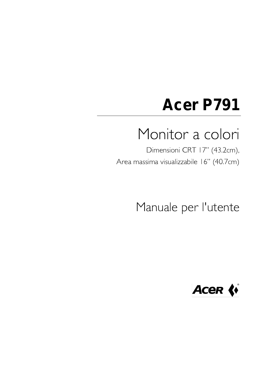 Acer P791 User Manual