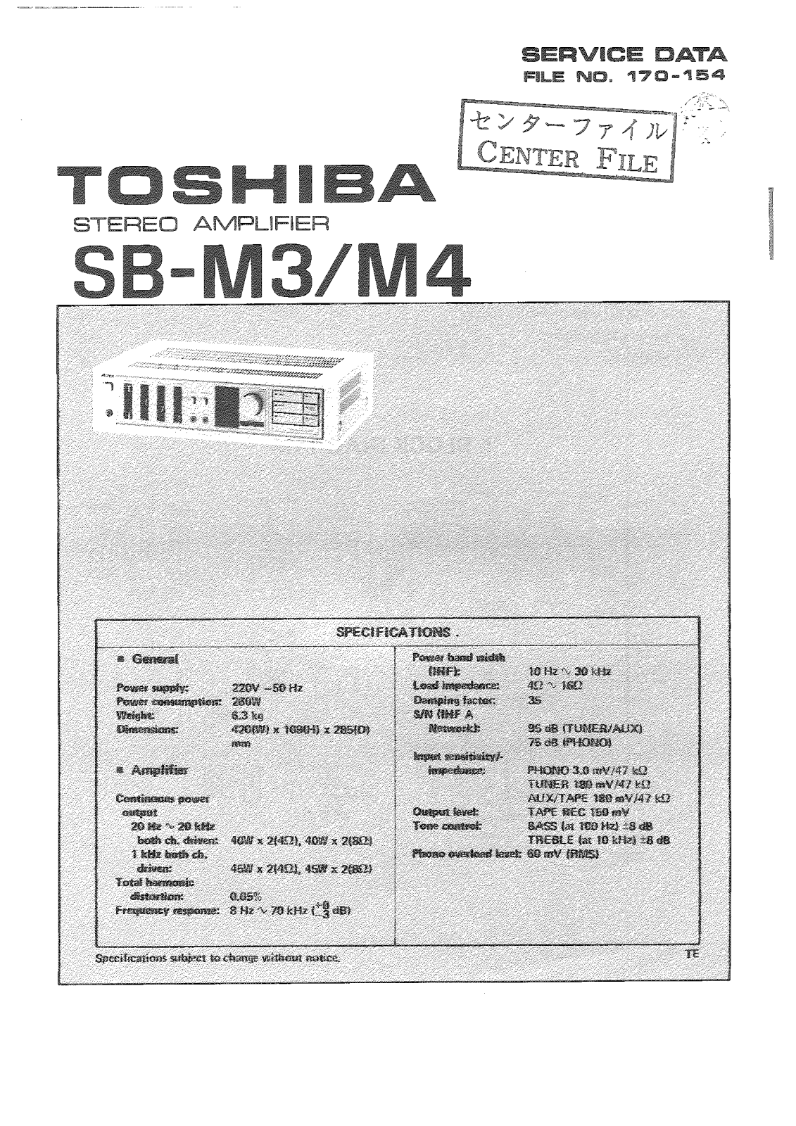 Toshiba SB-M4, SB-M3 Service Manual