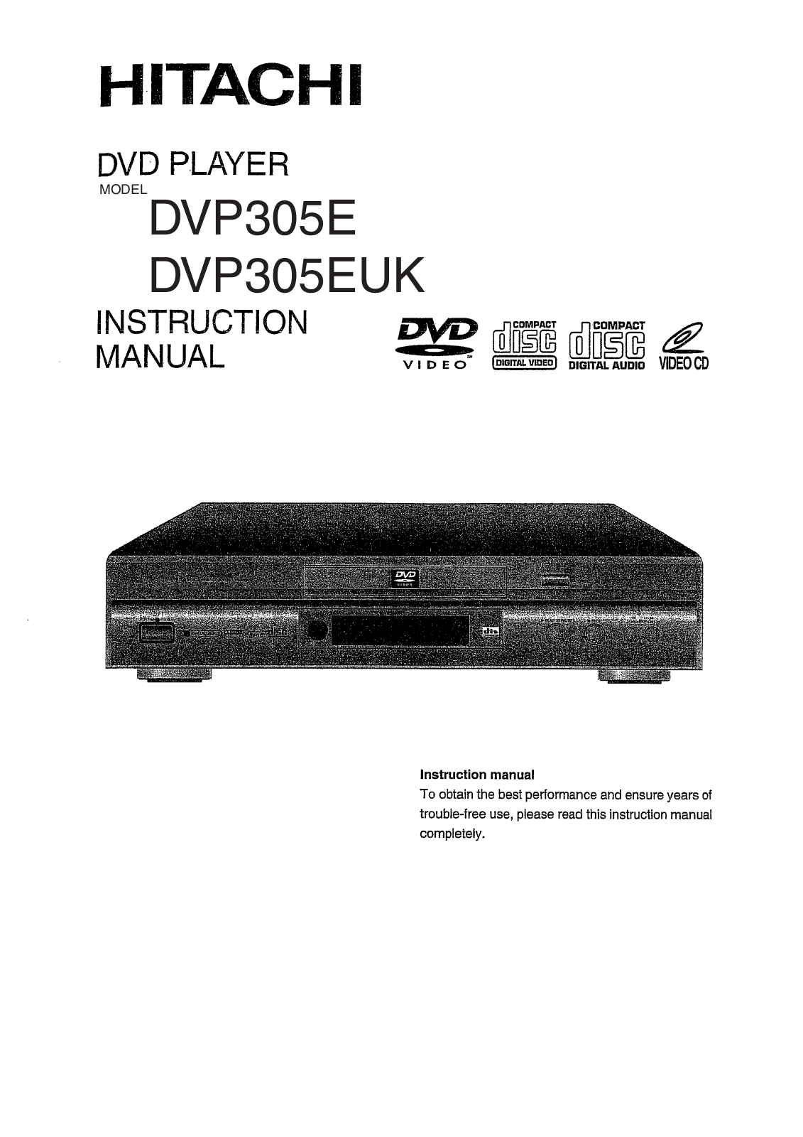 Hitachi DVP305EUK, DVP305E User Manual