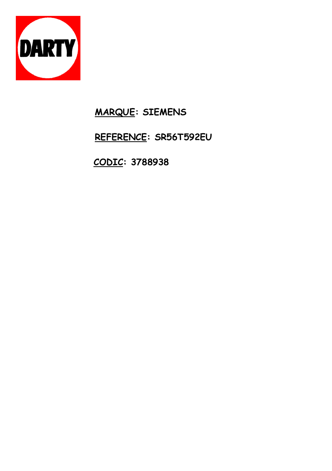 SIEMENS SR56T592EU User Manual