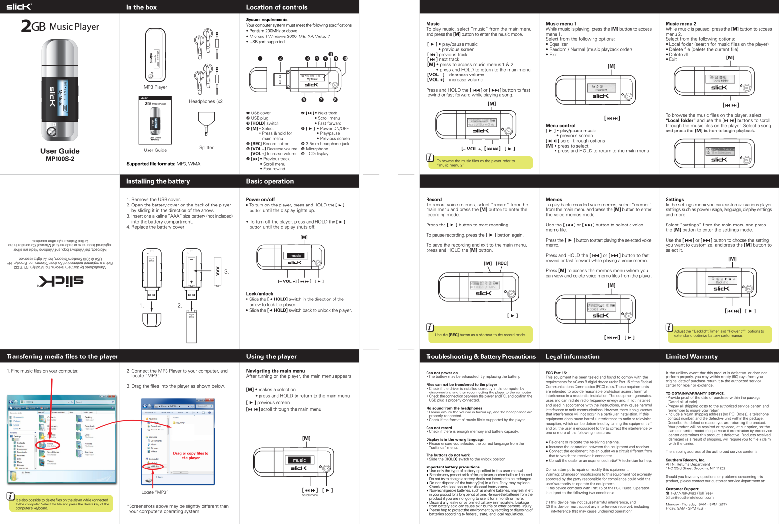 Slick MP100S-2 User Manual