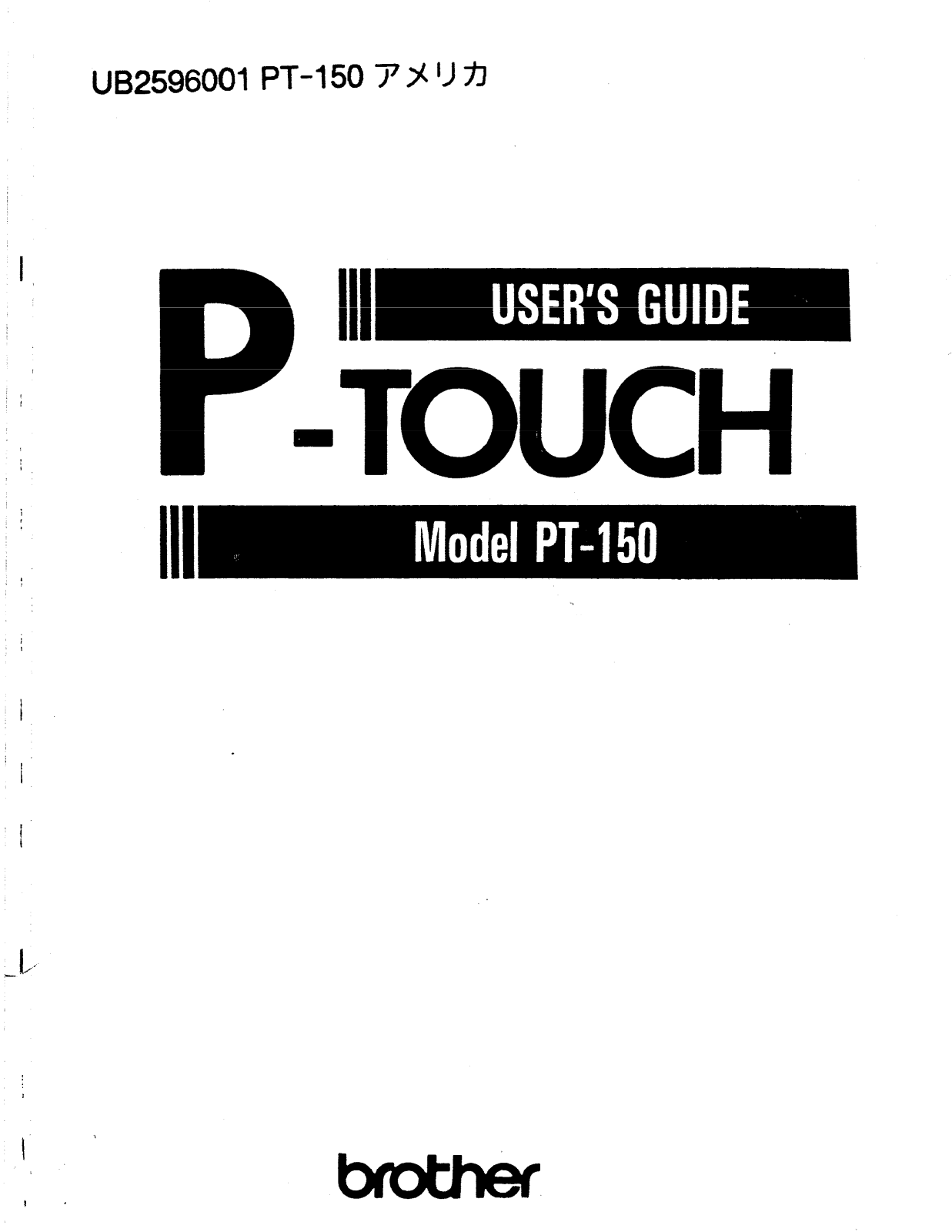 Brother PT-150 User Manual