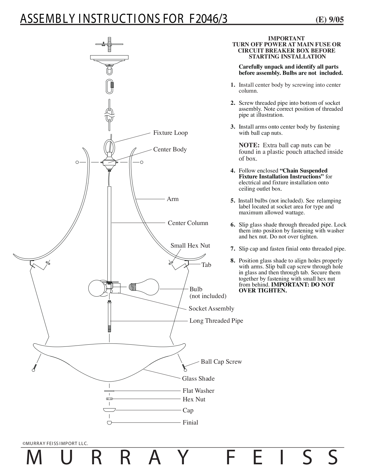 Feiss F2046-3 User Manual