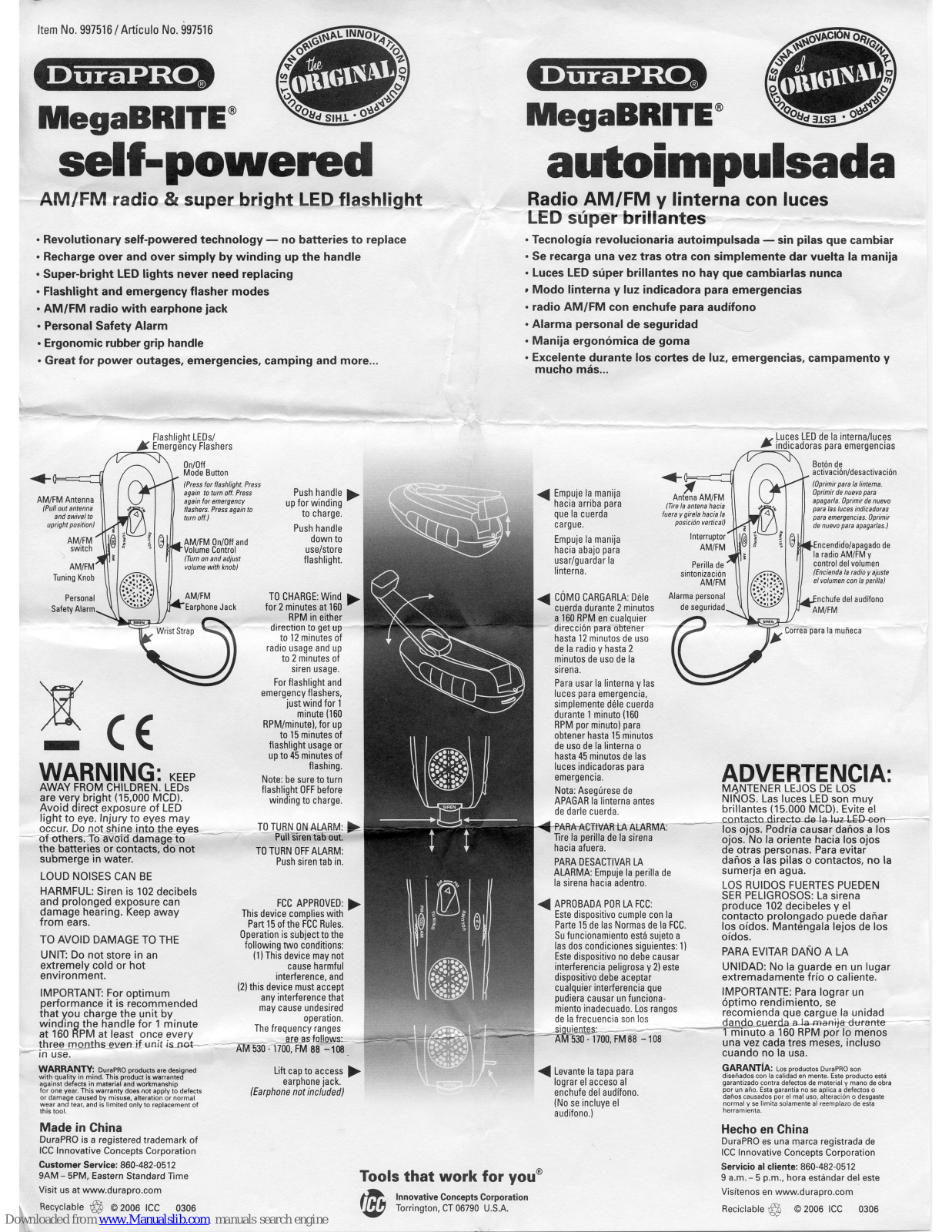 DuraPro MegaBRITE 997516 Quick Manual - ManualMachine.com