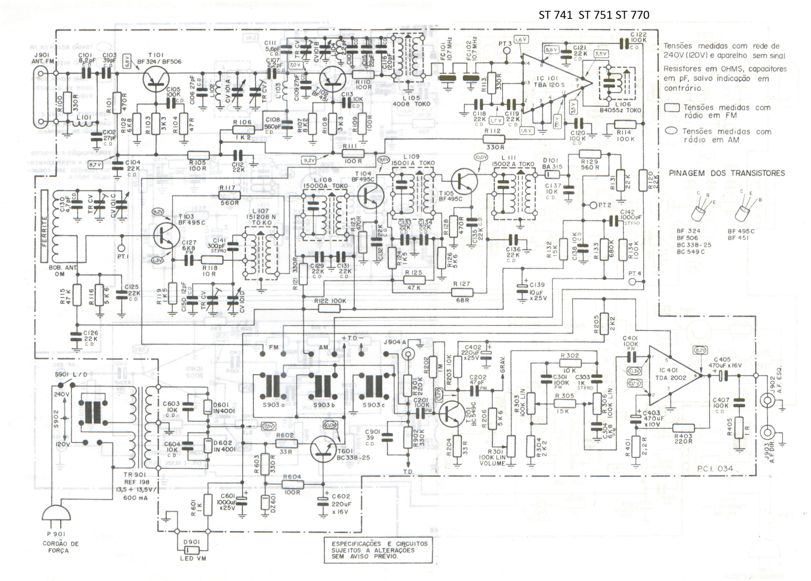 FRAHM ST-741, ST-751, ST-770 Schematic