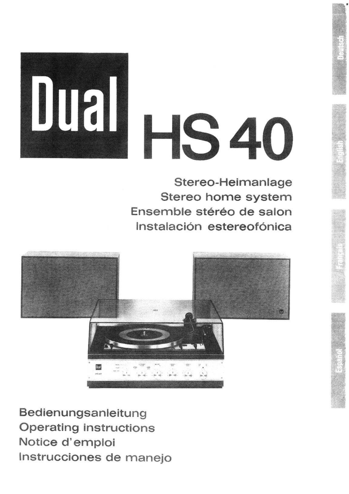 Dual HS-40 Owners Manual