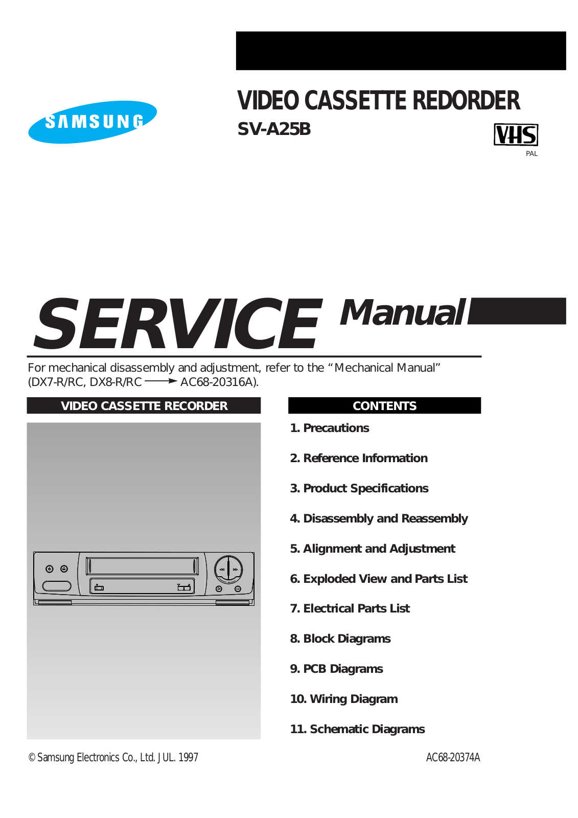 Samsung sv-A25B, SV-A25B-SEAU Service Manual