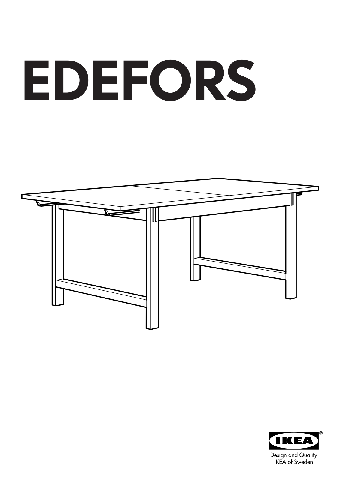 IKEA EDEFORS DINING TABLE 71-90X39 Assembly Instruction